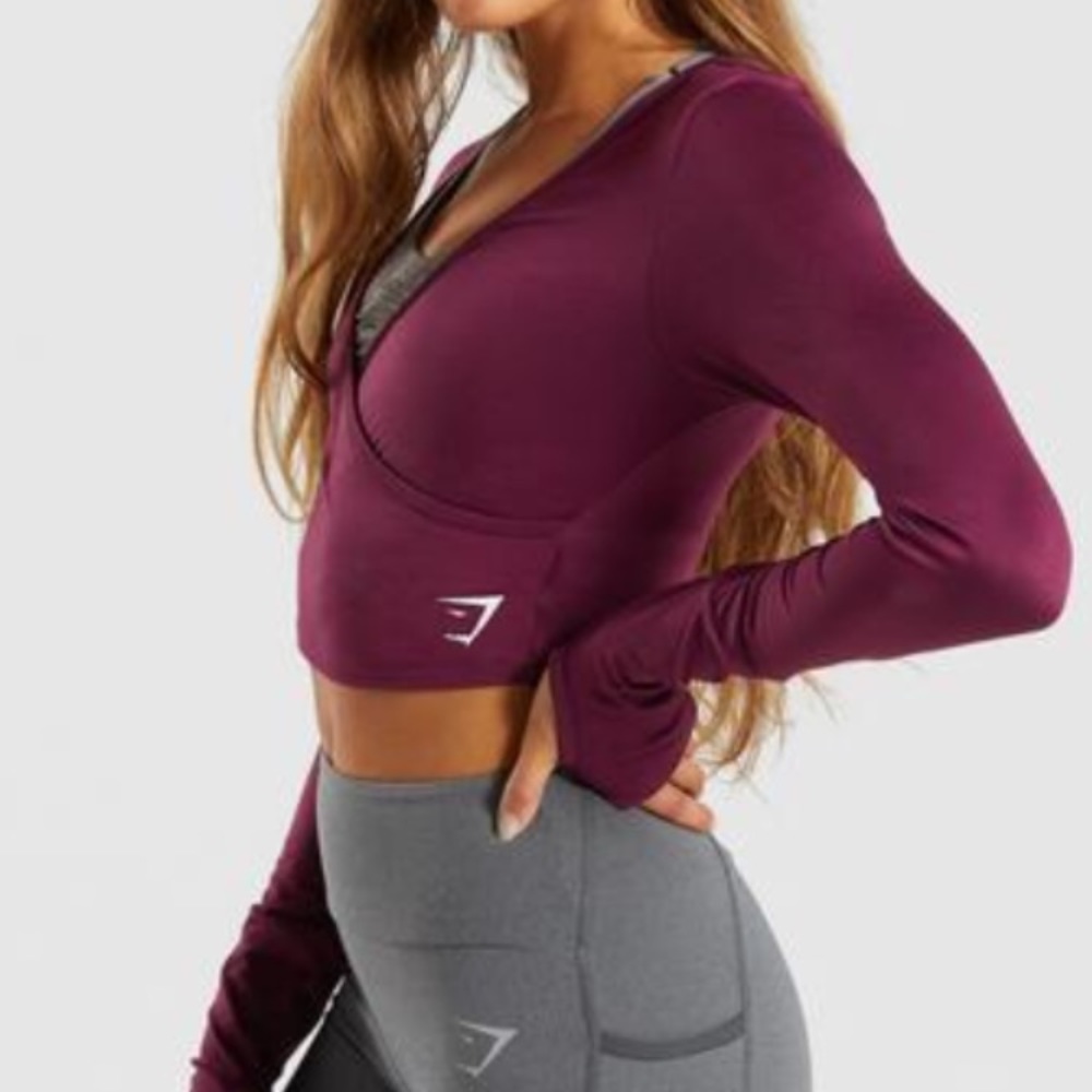 Gymshark Dark Ruby Ballet Crop Top